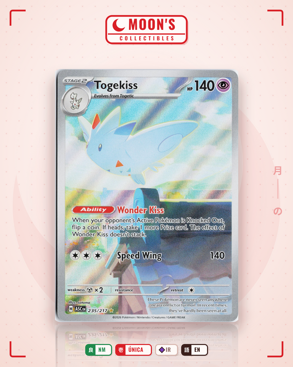 Carta Pokémon Togekiss · Ascended Heroes #235/217 (NM) — pieza única en Moon's Collectibles México