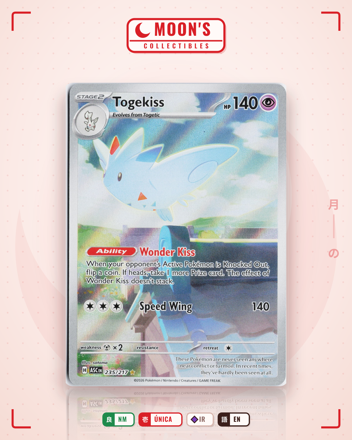 Carta Pokémon Togekiss · Ascended Heroes #235/217 (NM) — pieza única en Moon's Collectibles México