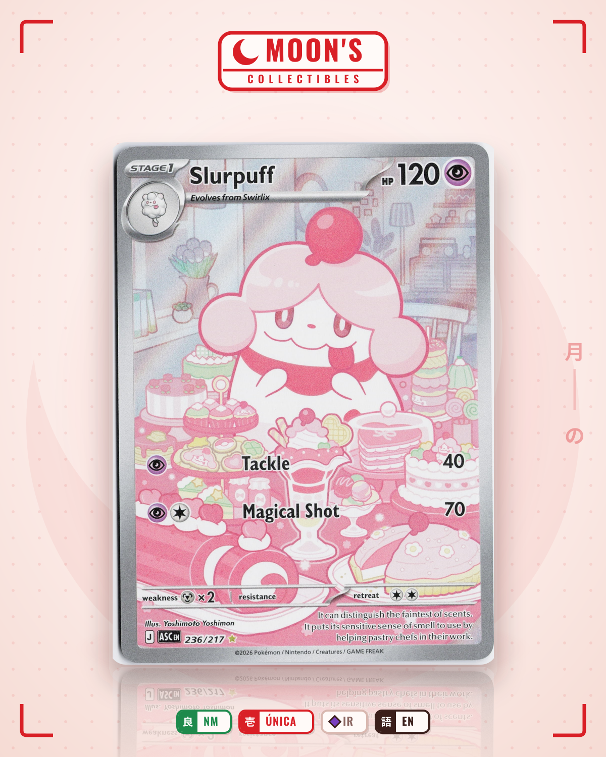 Carta Pokémon Slurpuff · Ascended Heroes #236/217 (NM) — pieza única en Moon's Collectibles México