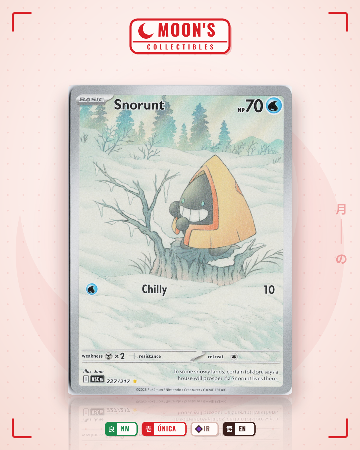 Carta Pokémon Snorunt · Ascended Heroes #227/217 (NM) — pieza única en Moon's Collectibles México