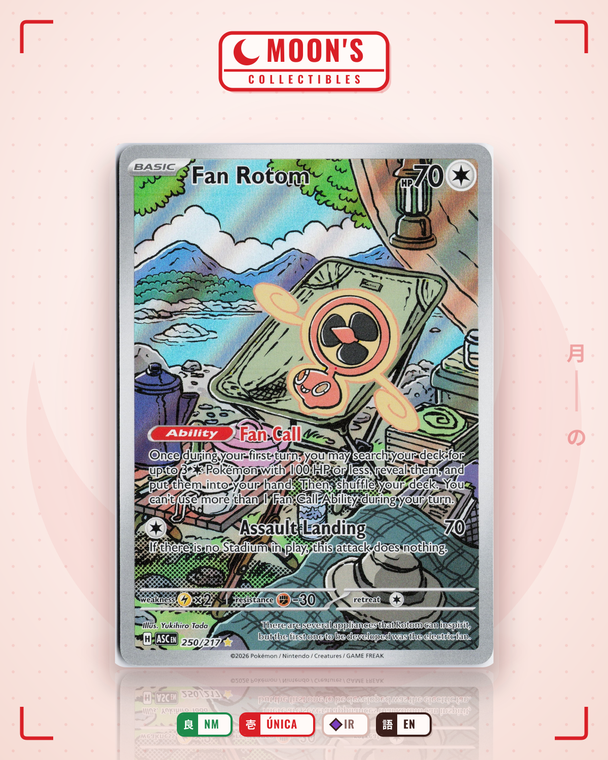 Carta Pokémon Fan Rotom · Ascended Heroes #250/217 (NM) — pieza única en Moon's Collectibles México