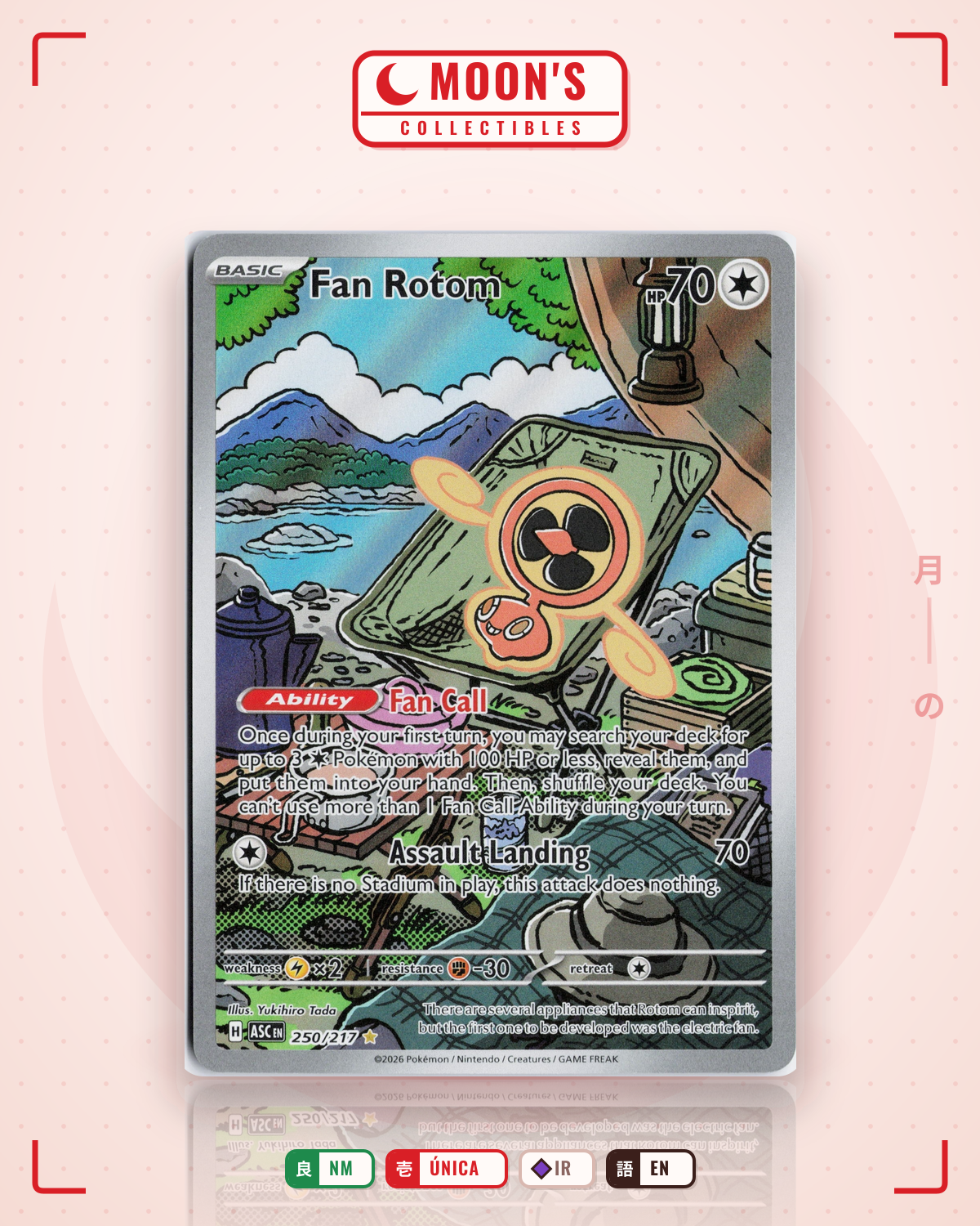 Carta Pokémon Fan Rotom · Ascended Heroes #250/217 (NM) — pieza única en Moon's Collectibles México