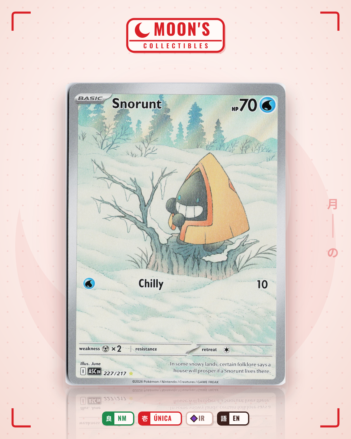 Carta Pokémon Snorunt · Ascended Heroes #227/217 (NM) — pieza única en Moon's Collectibles México