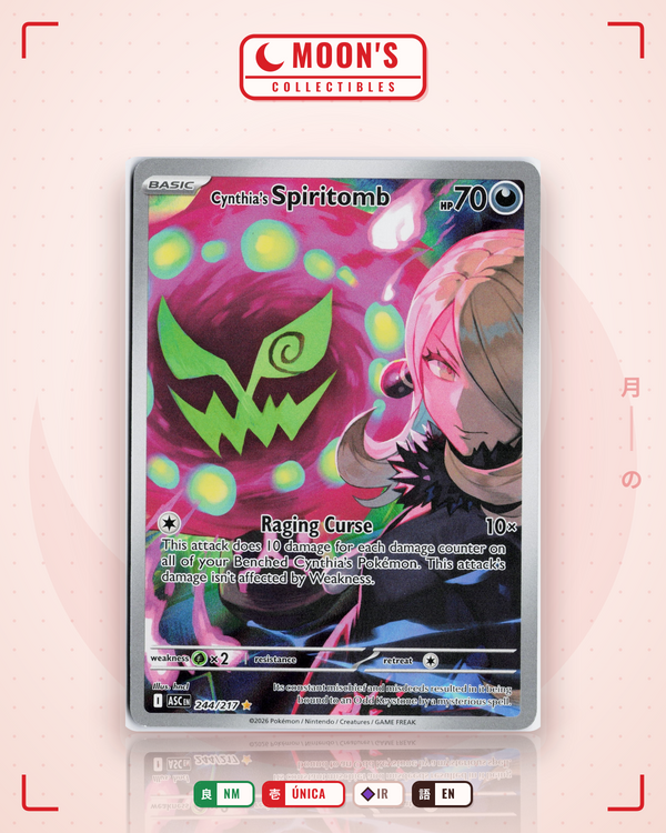 Carta Pokémon Cynthia's Spiritomb · Ascended Heroes #244/217 (NM) — pieza única en Moon's Collectibles México