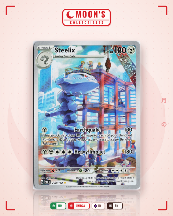 Carta Pokémon Steelix · Paradox Rift #208/182 (NM) — pieza única en Moon's Collectibles México