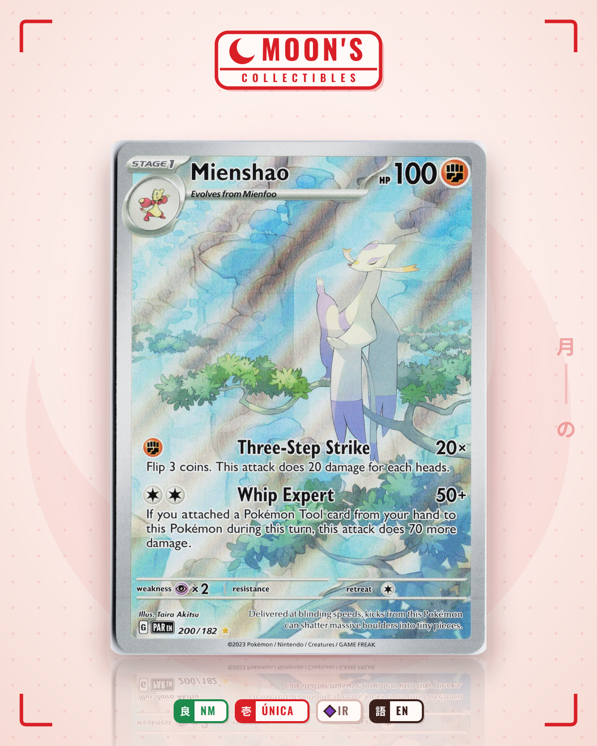 Carta Pokémon Mienshao · Paradox Rift #200/182 (NM) — pieza única en Moon's Collectibles México
