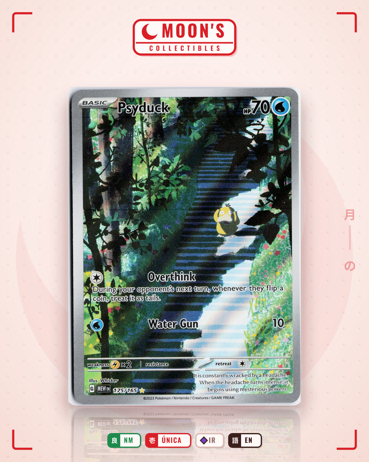 Carta Pokémon Psyduck · 151 #175/165 (NM) — pieza única en Moon's Collectibles México