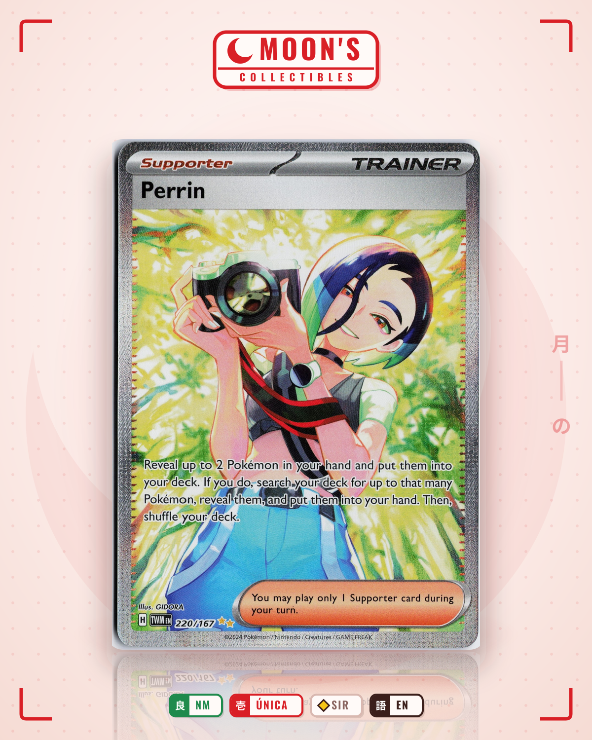 Carta Pokémon Perrin · Twilight Masquerade #220/167 (NM) — pieza única en Moon's Collectibles México