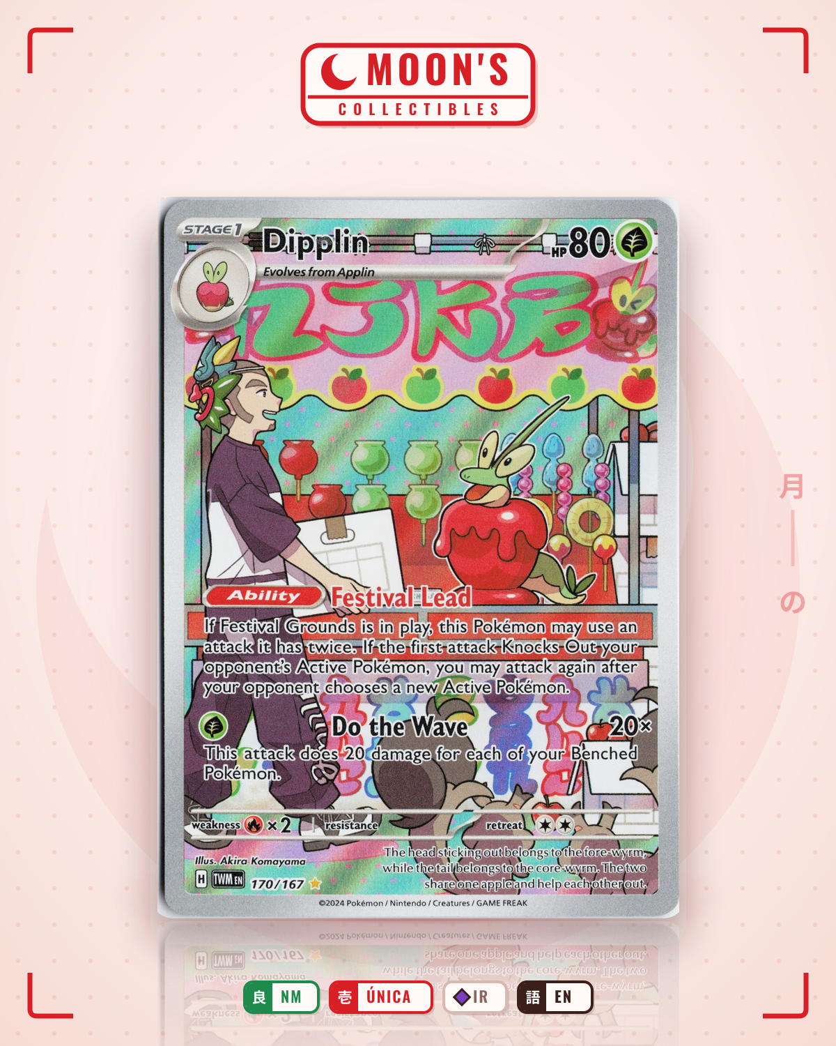Carta Pokémon Dipplin · Twilight Masquerade #170/167 (NM) — pieza única en Moon's Collectibles México