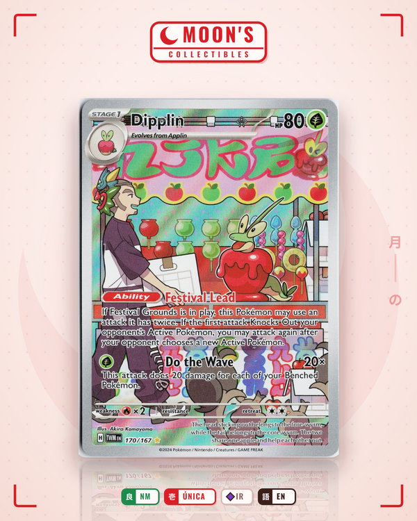 Carta Pokémon Dipplin · Twilight Masquerade #170/167 (NM) — pieza única en Moon's Collectibles México