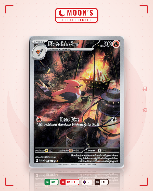Carta Pokémon Fletchinder · Paldea Evolved #199/193 (NM) — pieza única en Moon's Collectibles México