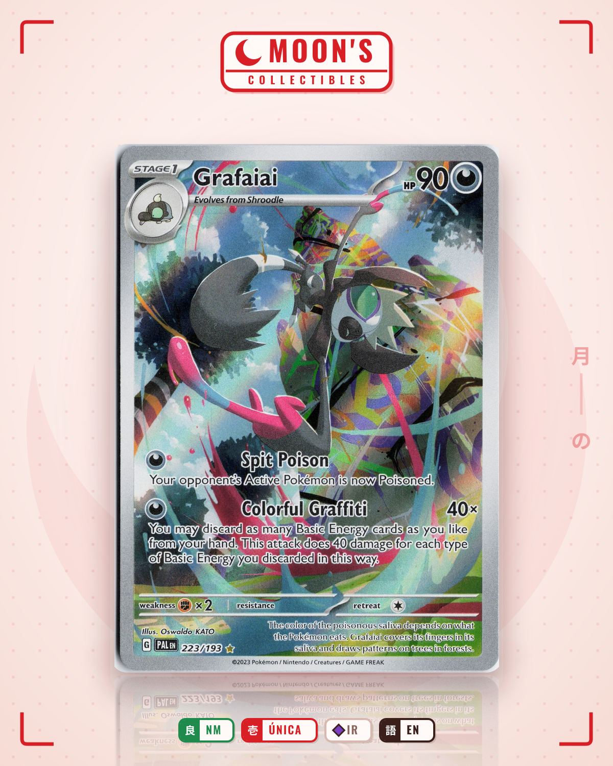 Carta Pokémon Grafaiai · Paldea Evolved #223/193 (NM) — pieza única en Moon's Collectibles México
