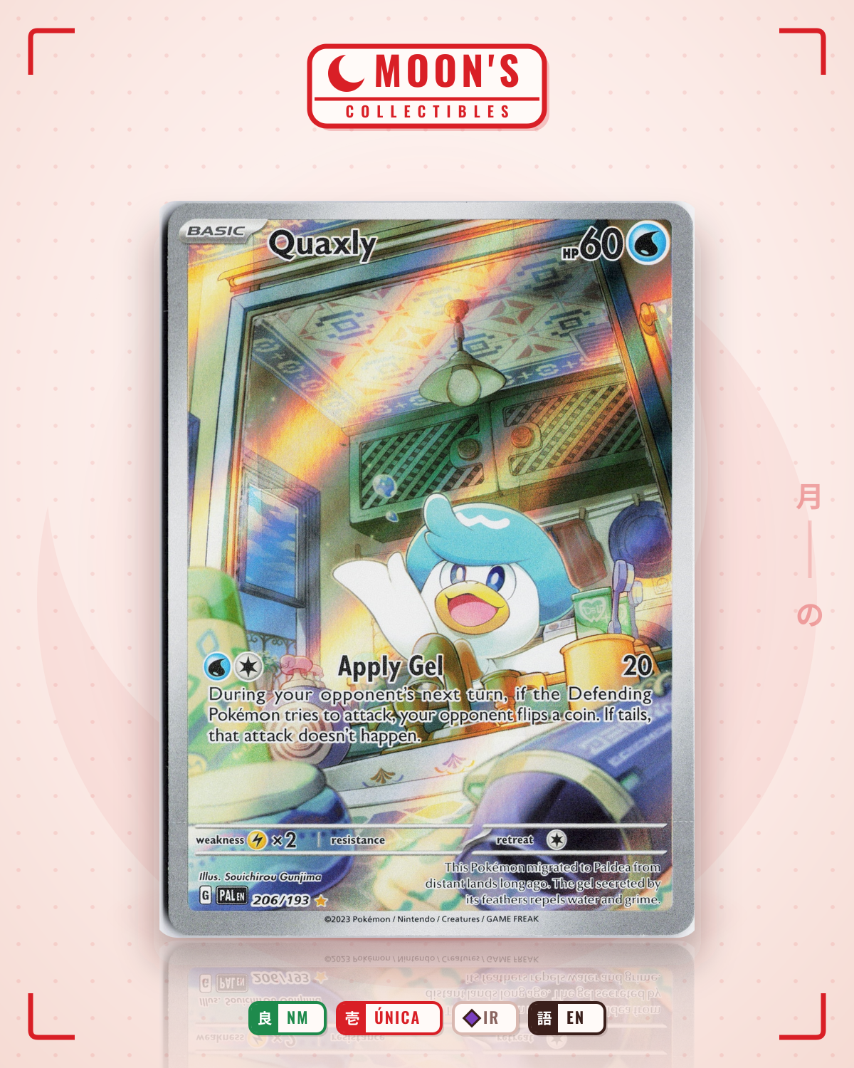 Carta Pokémon Quaxly · Paldea Evolved #206/193 (NM) — pieza única en Moon's Collectibles México