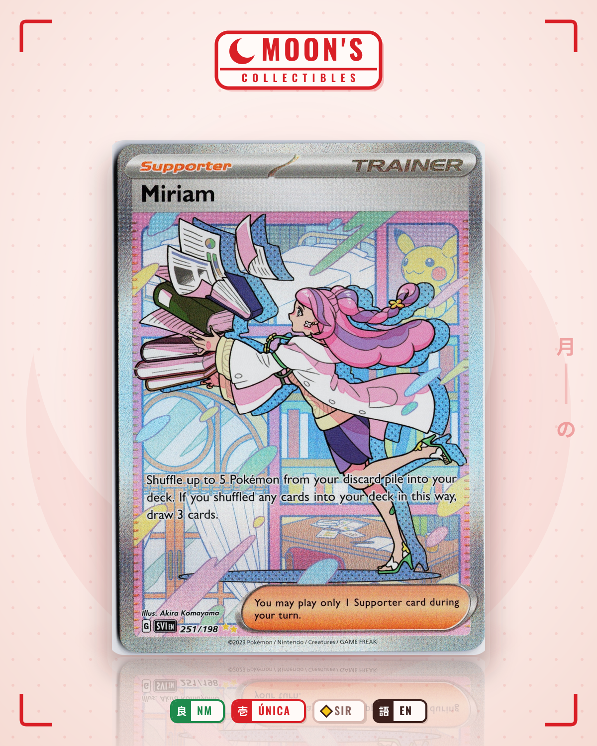 Carta Pokémon Miriam · Scarlet & Violet #251/198 (NM) — pieza única en Moon's Collectibles México