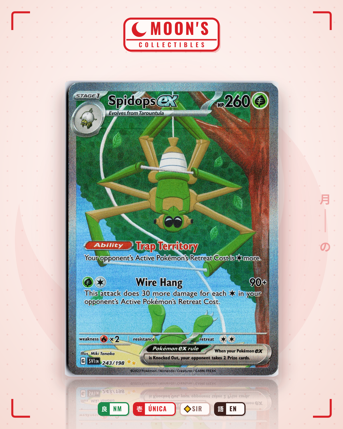 Carta Pokémon Spidops ex · Scarlet & Violet #243/198 (NM) — pieza única en Moon's Collectibles México