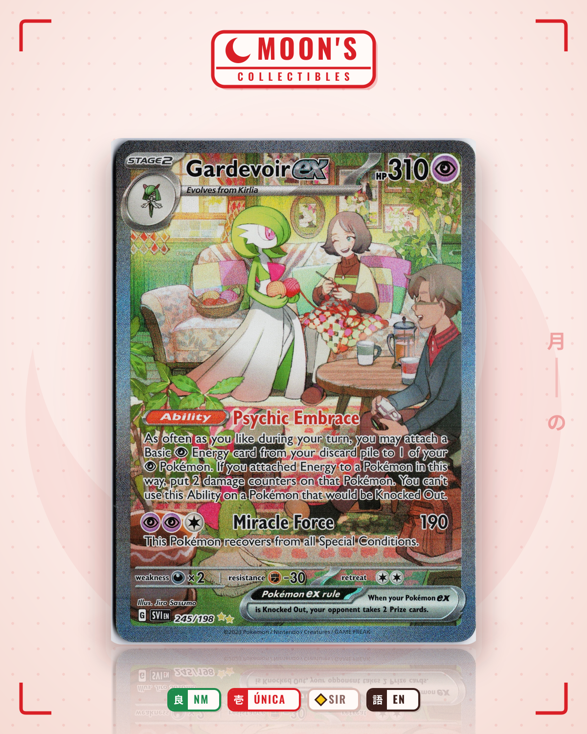Carta Pokémon Gardevoir ex · Scarlet & Violet #245/198 (NM) — pieza única en Moon's Collectibles México