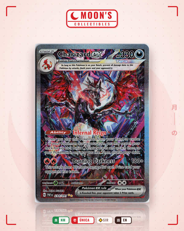 Carta Pokémon Charizard ex · Paldean Fates #234/091 (NM) — pieza única en Moon's Collectibles México