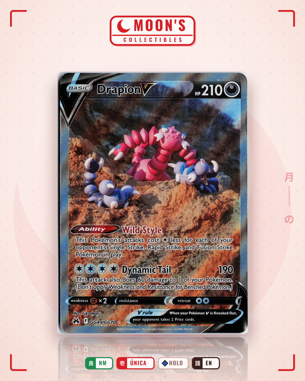 Carta Pokémon Drapion V · Crown Zenith Galarian Gallery #GG49/GG70 (NM) — pieza única en Moon's Collectibles México