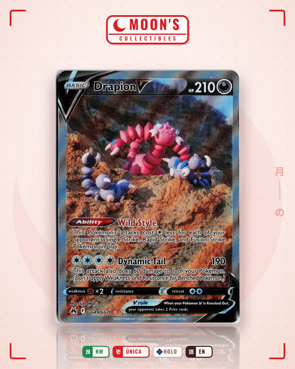 Carta Pokémon Drapion V · Crown Zenith Galarian Gallery #GG49/GG70 (NM) — pieza única en Moon's Collectibles México