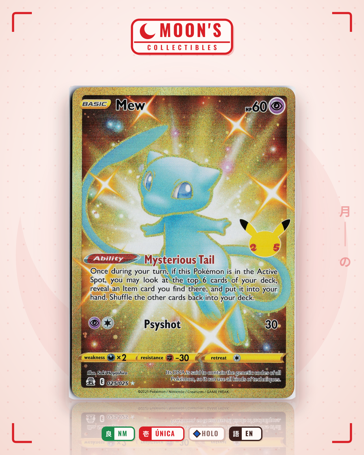 Carta Pokémon Mew · Celebrations #25 (NM) — pieza única en Moon's Collectibles México