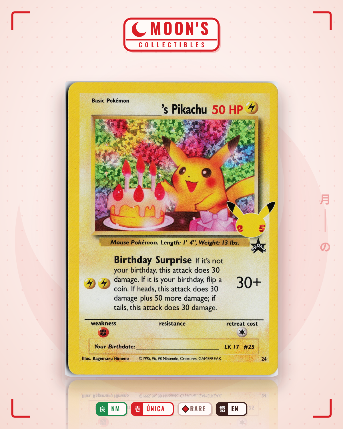 Carta Pokémon _____'s Pikachu · Celebrations: Classic Collection #24 (NM) — pieza única en Moon's Collectibles México