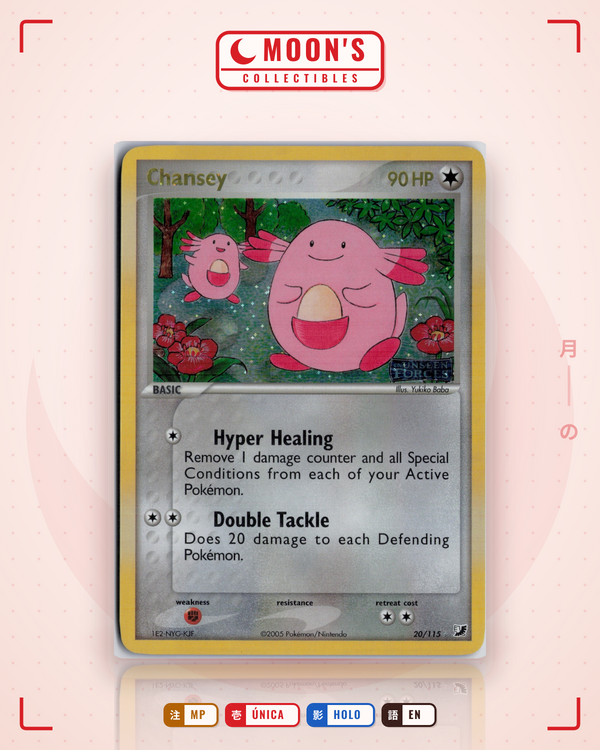 Carta Pokémon Chansey · Unseen Forces #20/115 (MP) — pieza única en Moon's Collectibles México