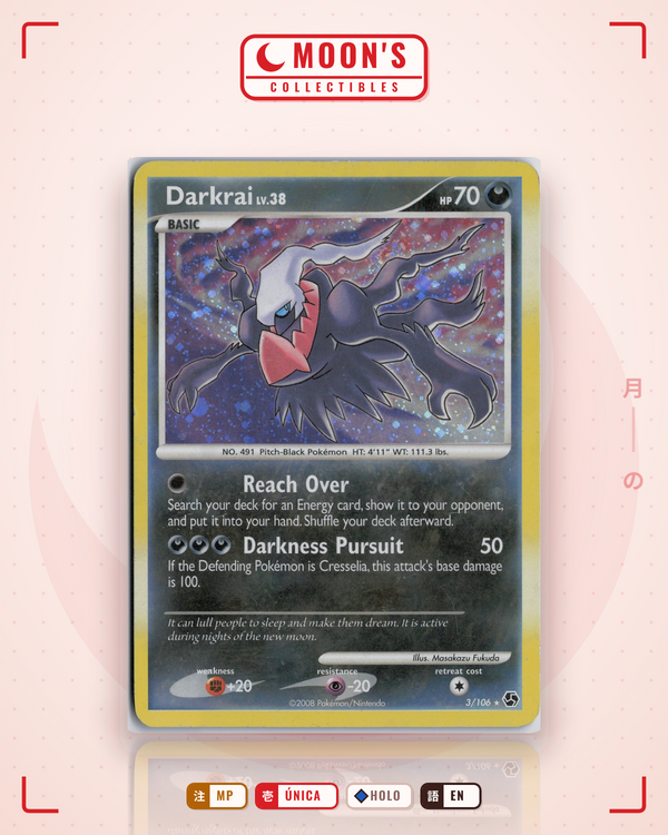 Carta Pokémon Darkrai · Great Encounters #3/106 (MP) — pieza única en Moon's Collectibles México