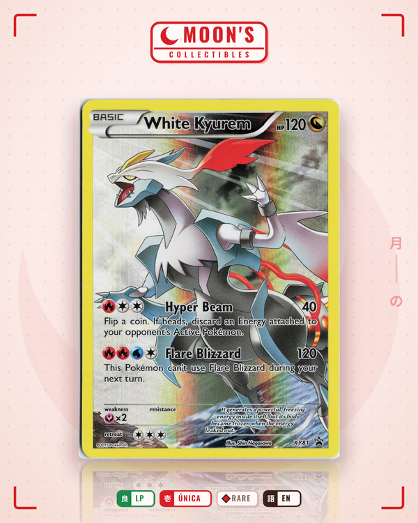 Carta Pokémon White Kyurem · XY Black Star Promos #XY81 (LP) — pieza única en Moon's Collectibles México