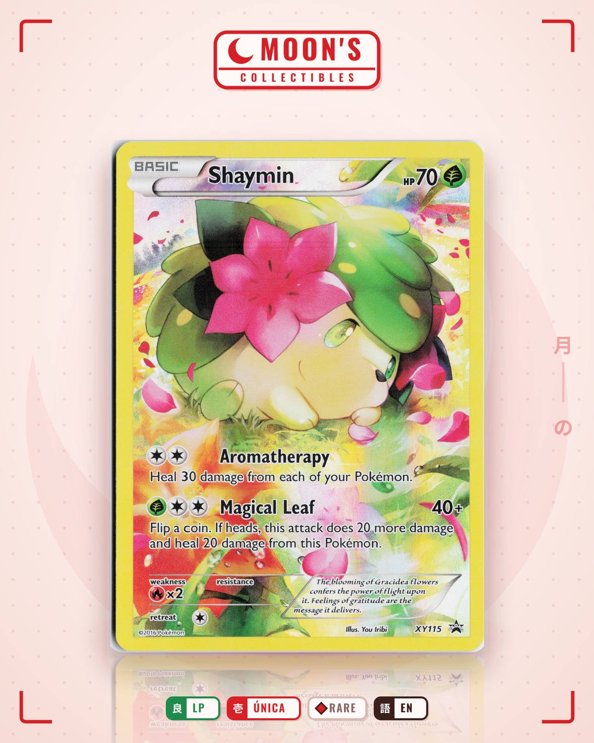 Carta Pokémon Shaymin · XY Black Star Promos #XY115 (LP) — pieza única en Moon's Collectibles México