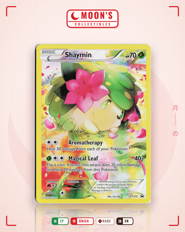 Carta Pokémon Shaymin · XY Black Star Promos #XY115 (LP) — pieza única en Moon's Collectibles México