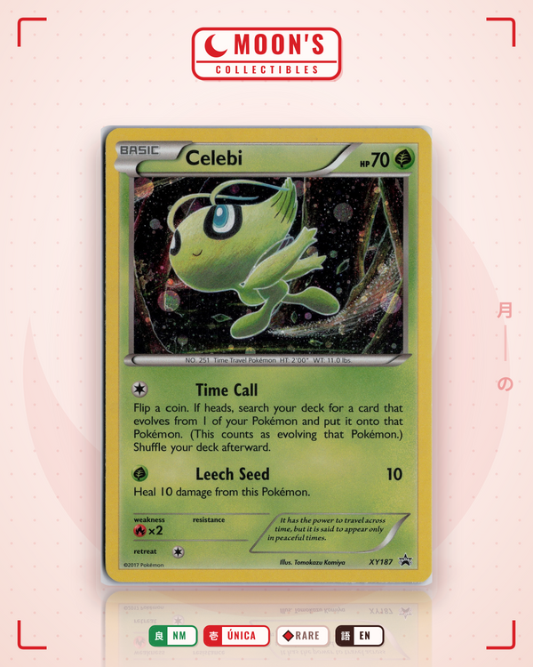 Carta Pokémon Celebi · XY Black Star Promos #XY187 (NM) — pieza única en Moon's Collectibles México