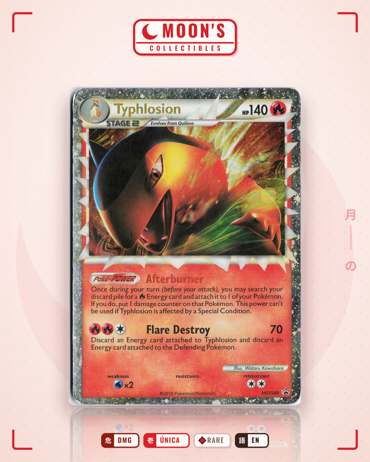 Carta Pokémon Typhlosion · HGSS Black Star Promos #HGSS09 (DMG) — pieza única en Moon's Collectibles México