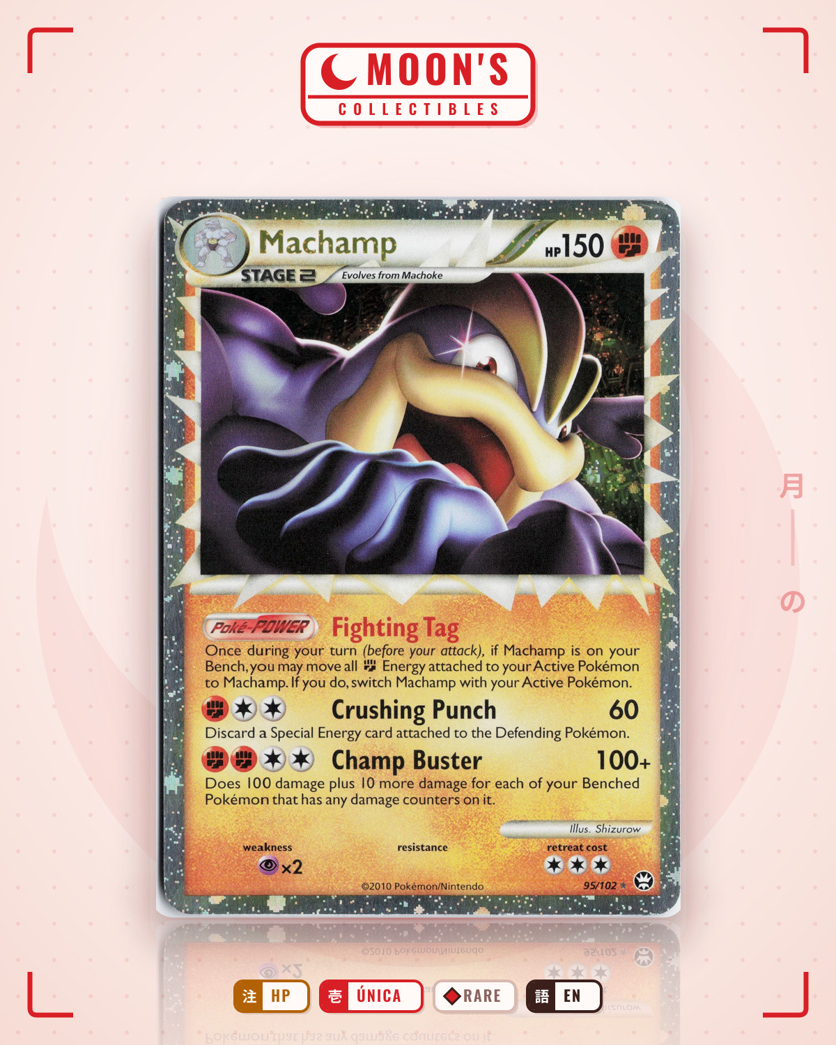 Carta Pokémon Machamp · HS—Triumphant #95/102 (HP) — pieza única en Moon's Collectibles México
