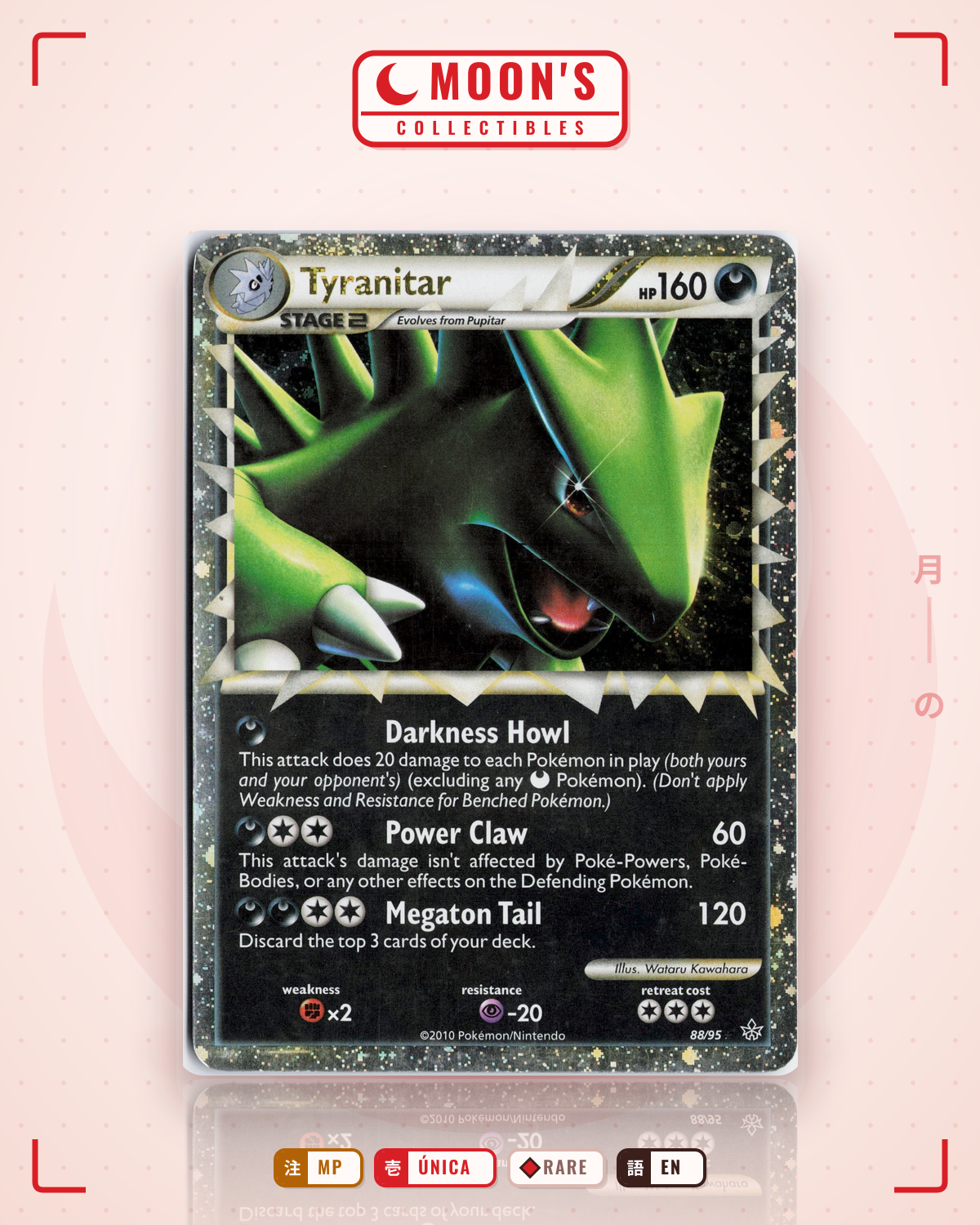 Carta Pokémon Tyranitar · HS—Unleashed #88/95 (MP) — pieza única en Moon's Collectibles México
