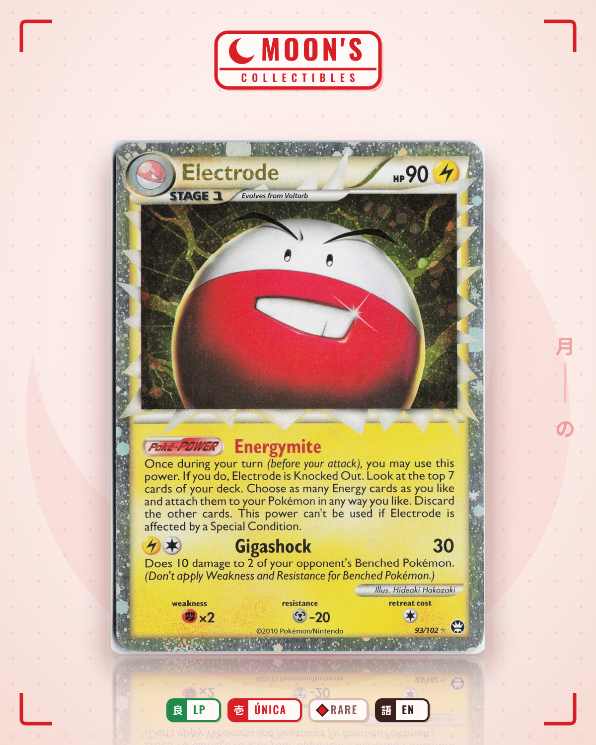 Carta Pokémon Electrode · HS—Triumphant #93/102 (LP) — pieza única en Moon's Collectibles México