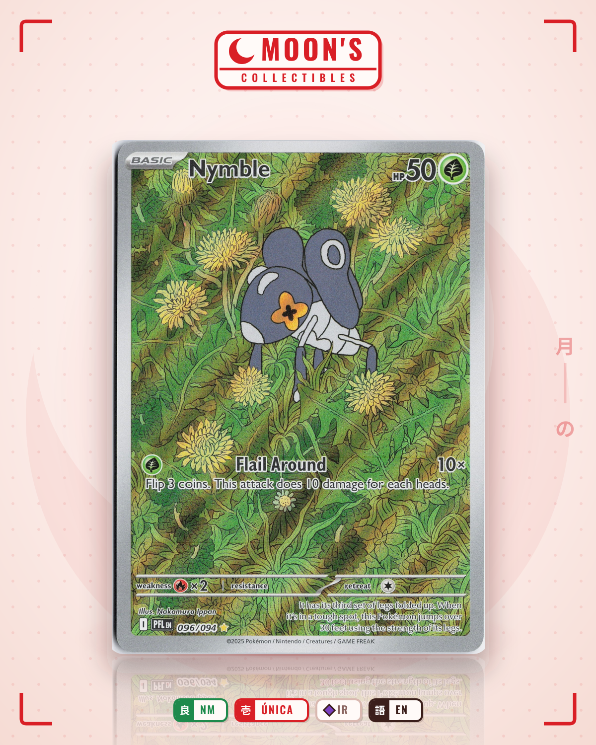 Carta Pokémon Nymble · Phantasmal Flames #096/094 (NM) — pieza única en Moon's Collectibles México