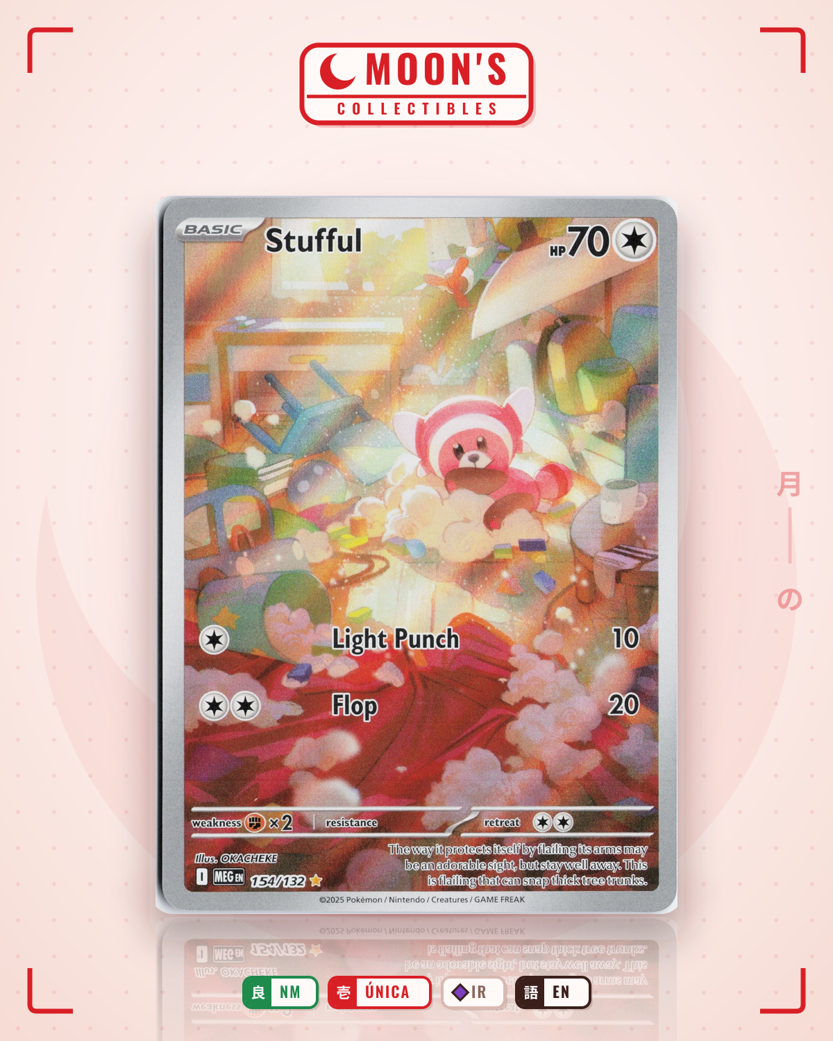 Carta Pokémon Stufful · Mega Evolution #154/132 (NM) — pieza única en Moon's Collectibles México