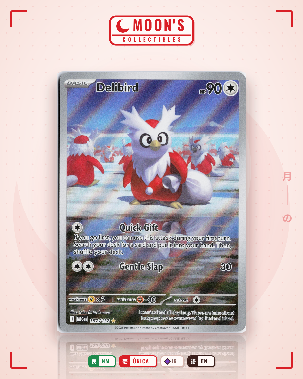 Carta Pokémon Delibird · Mega Evolution #152/132 (NM) — pieza única en Moon's Collectibles México