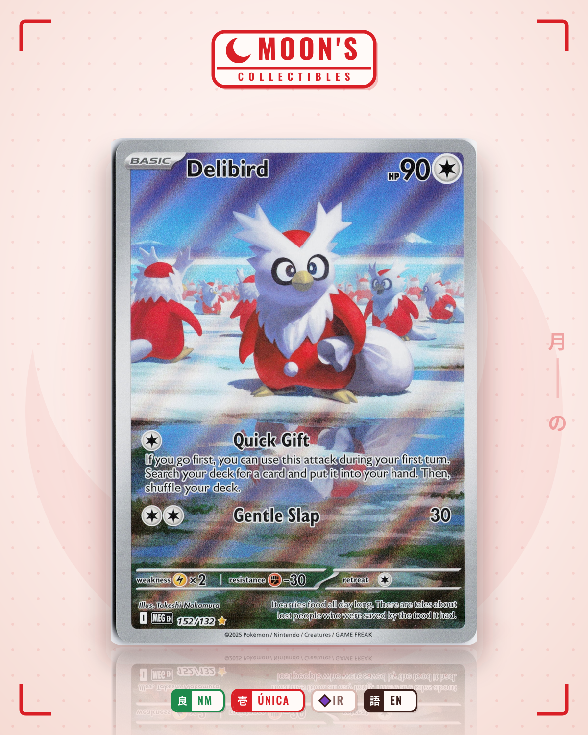 Carta Pokémon Delibird · Mega Evolution #152/132 (NM) — pieza única en Moon's Collectibles México
