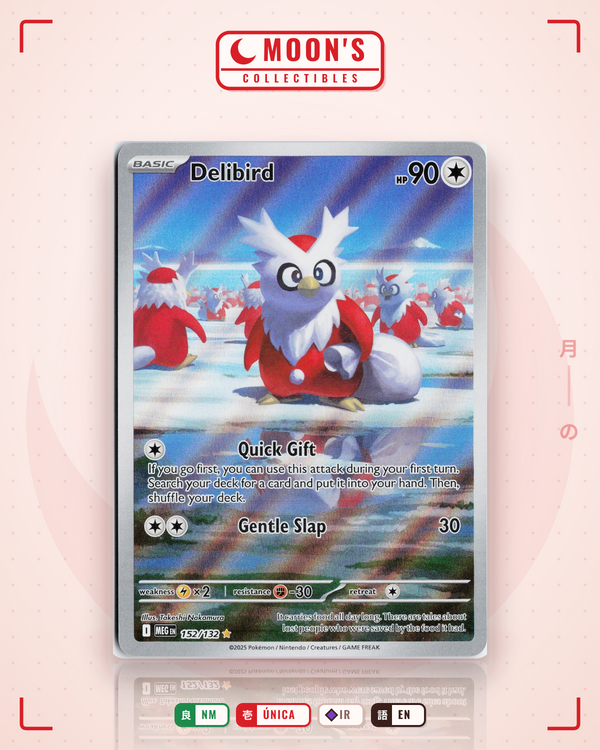 Carta Pokémon Delibird · Mega Evolution #152/132 (NM) — pieza única en Moon's Collectibles México