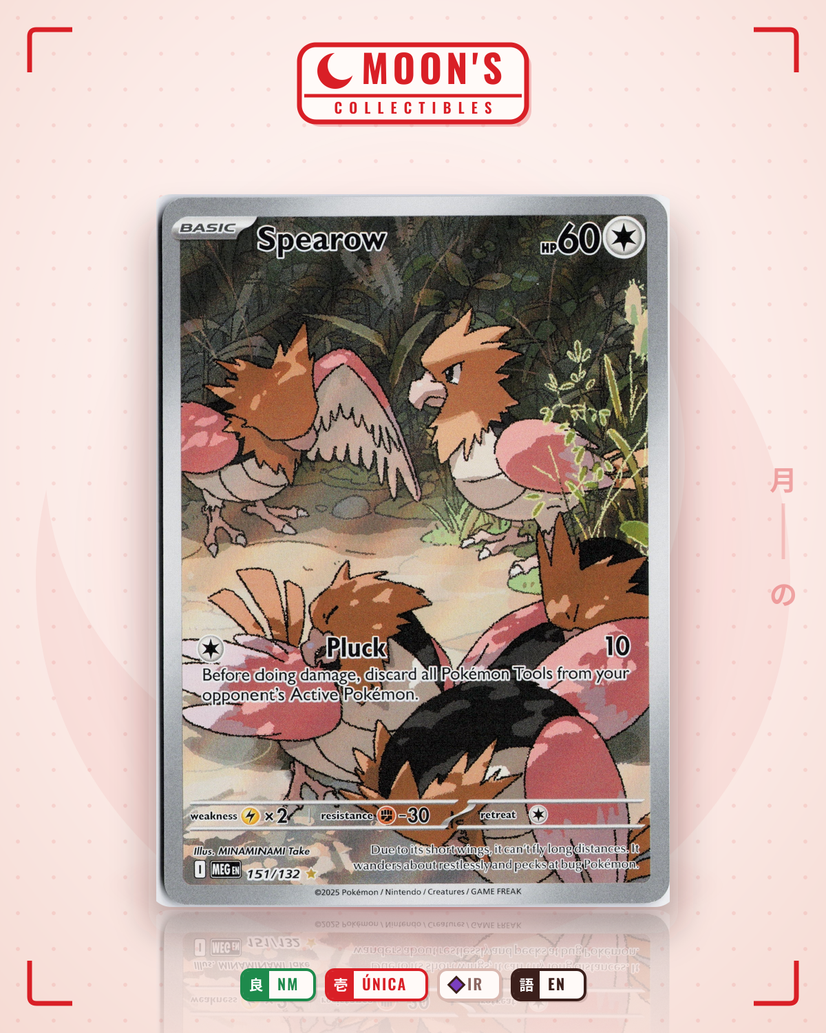 Carta Pokémon Spearow · Mega Evolution #151/132 (NM) — pieza única en Moon's Collectibles México