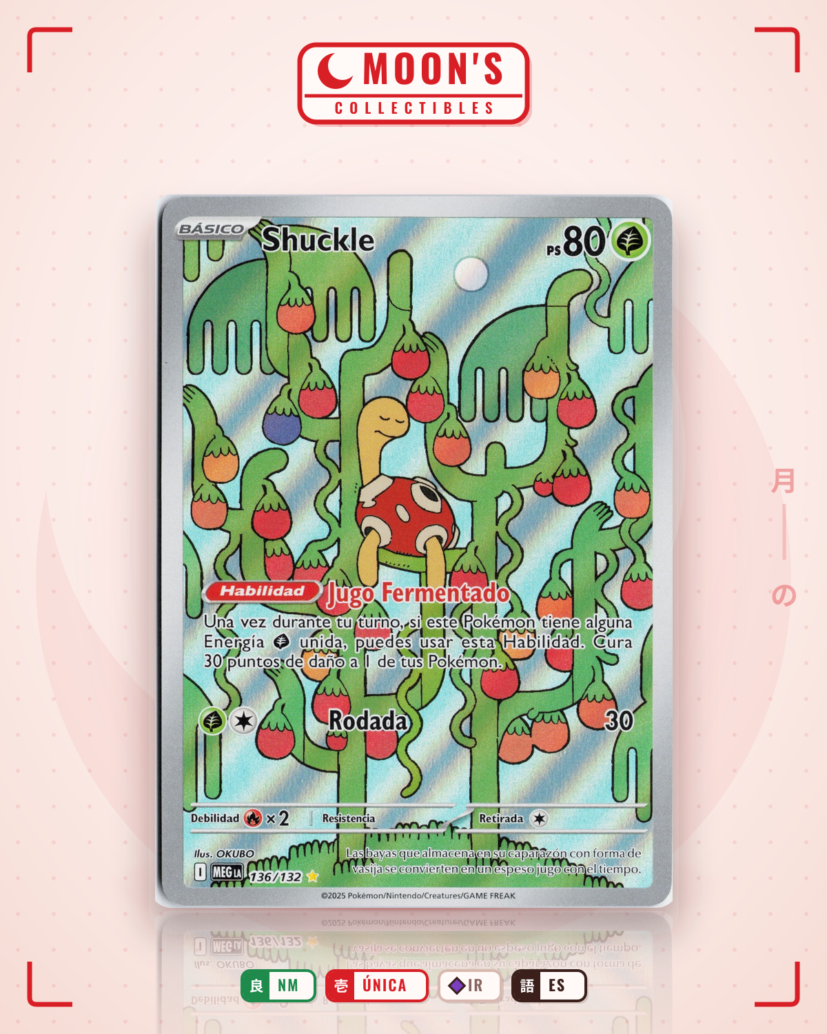 Carta Pokémon Shuckle · Mega Evolution #136/132 (NM) — pieza única en Moon's Collectibles México