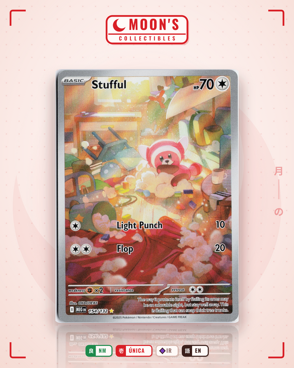 Carta Pokémon Stufful · Mega Evolution #154/132 (NM) — pieza única en Moon's Collectibles México