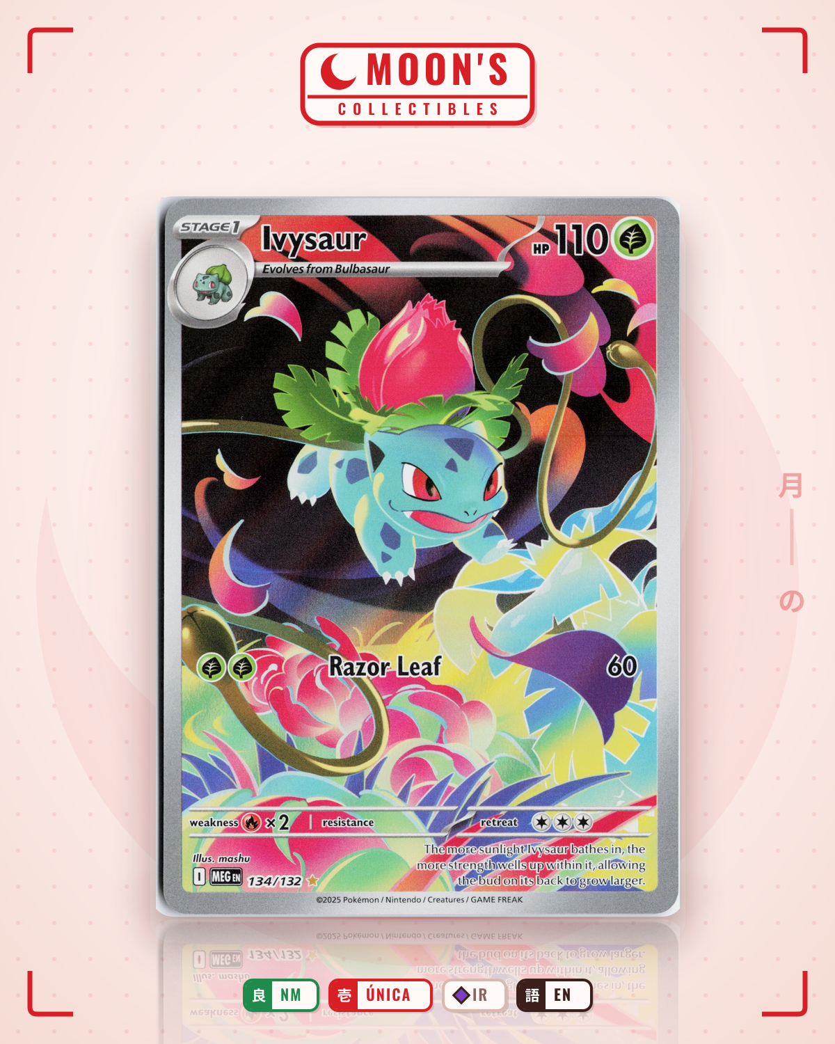 Carta Pokémon Ivysaur · Mega Evolution #134/132 (NM) — pieza única en Moon's Collectibles México