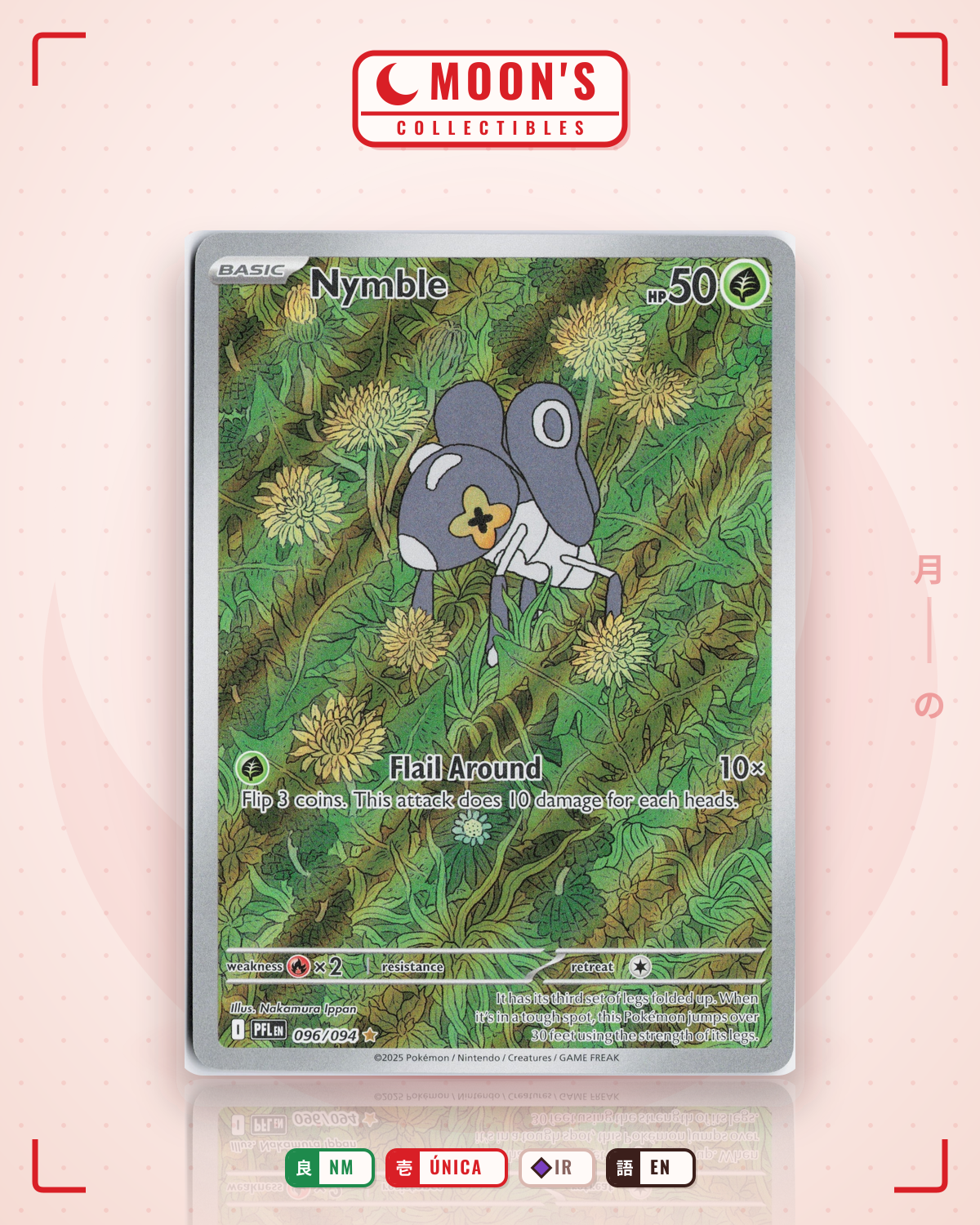 Carta Pokémon Nymble · Phantasmal Flames #096/094 (NM) — pieza única en Moon's Collectibles México
