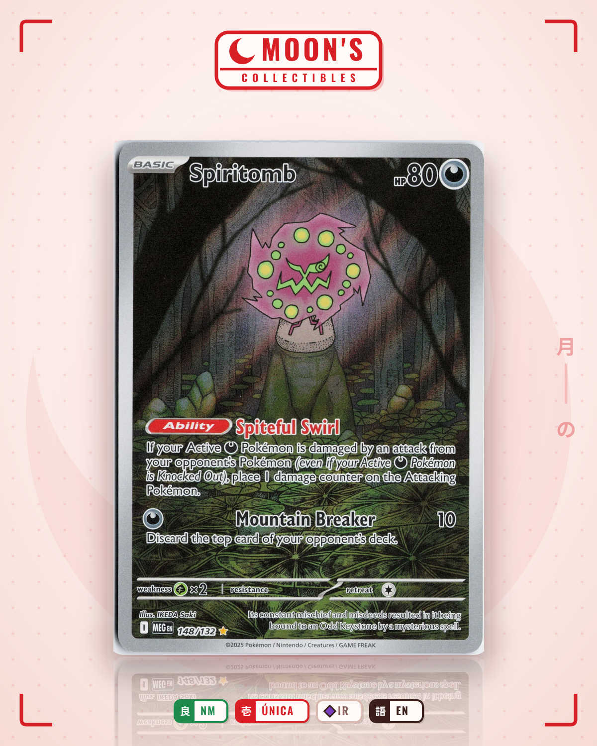 Carta Pokémon Spiritomb · Mega Evolution #148/132 (NM) — pieza única en Moon's Collectibles México