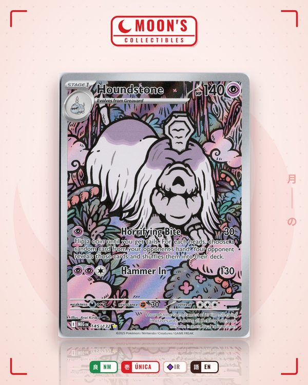 Carta Pokémon Houndstone · Mega Evolution #145/132 (NM) — pieza única en Moon's Collectibles México