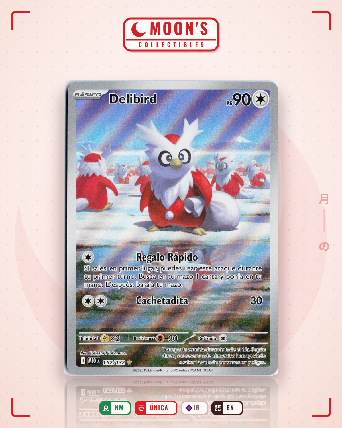Carta Pokémon Delibird · Mega Evolution #152/132 (NM) — pieza única en Moon's Collectibles México