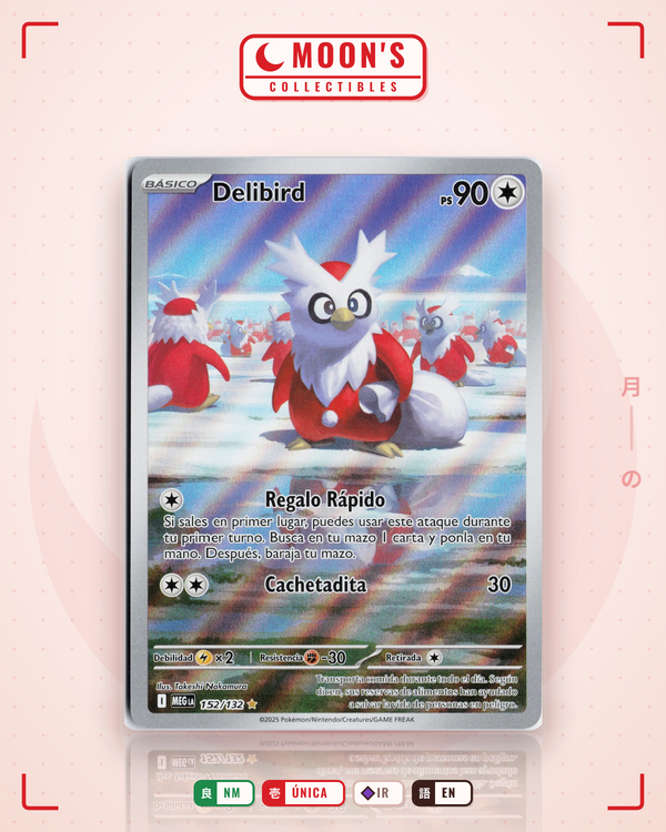 Carta Pokémon Delibird · Mega Evolution #152/132 (NM) — pieza única en Moon's Collectibles México