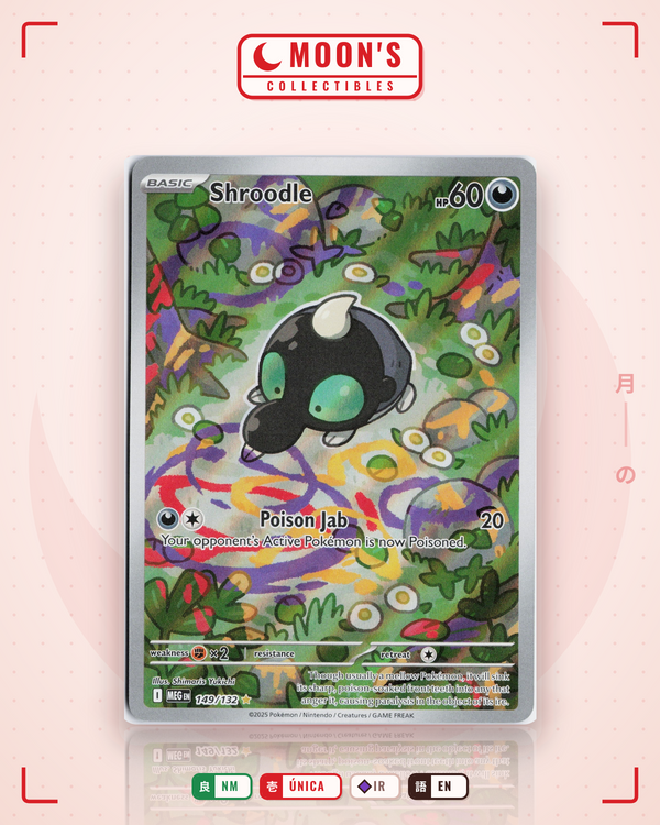Carta Pokémon Shroodle · Mega Evolution #149/132 (NM) — pieza única en Moon's Collectibles México